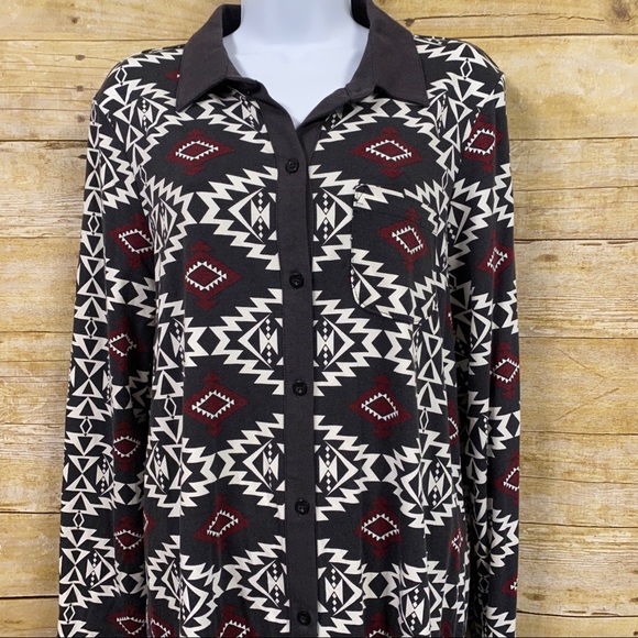 Pendleton tribal Aztec print button up shirt dress size medium - Picture 11 of 16